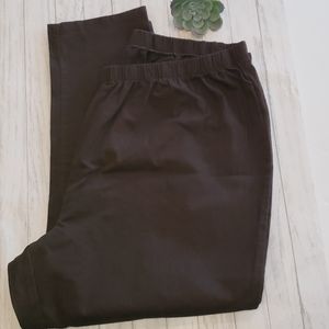 DENIM 24/7 Brown Cropped Pants, Plus 28W Petite